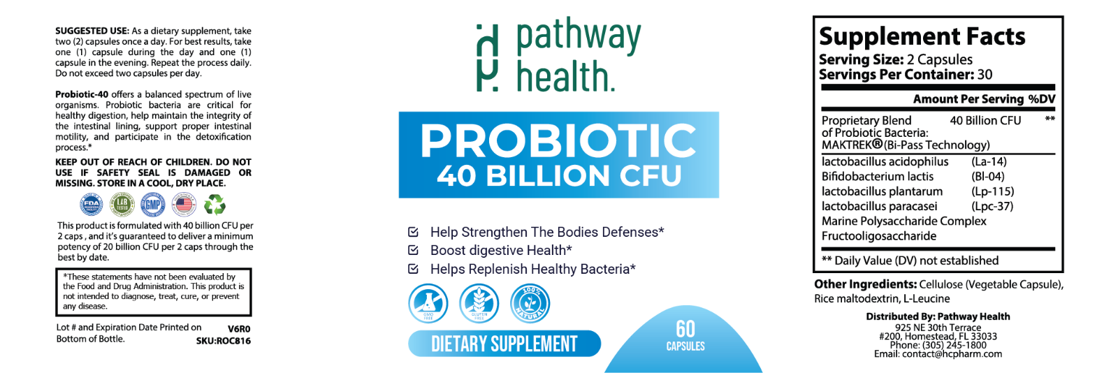 Probiotic 40 Billion CFU - Boost Digestive Health
