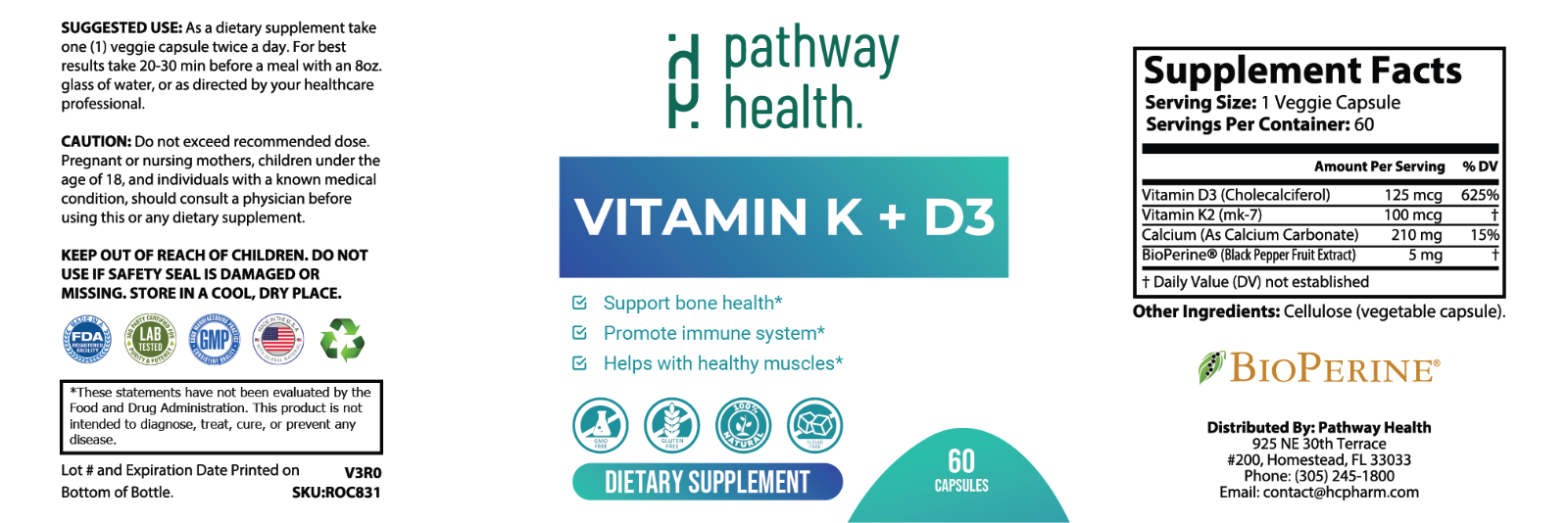 Vitamin K + D3 - Support Bone Health